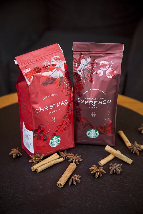 Starbucks vánoční zrnkové kávy